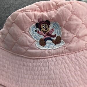 Disney Parks Minnie Mouse Pink Quilted Bucket Hat Snow Angel Youth Kids NWT